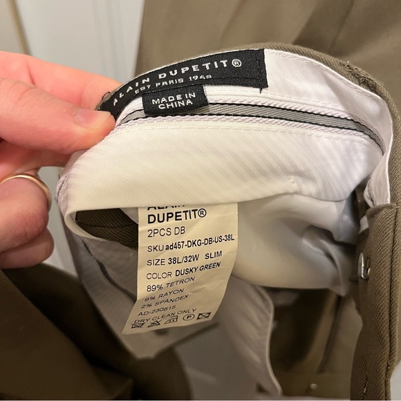 Alain Dupetit Dusky Green Double Breasted Suit - Picture 7 of 8